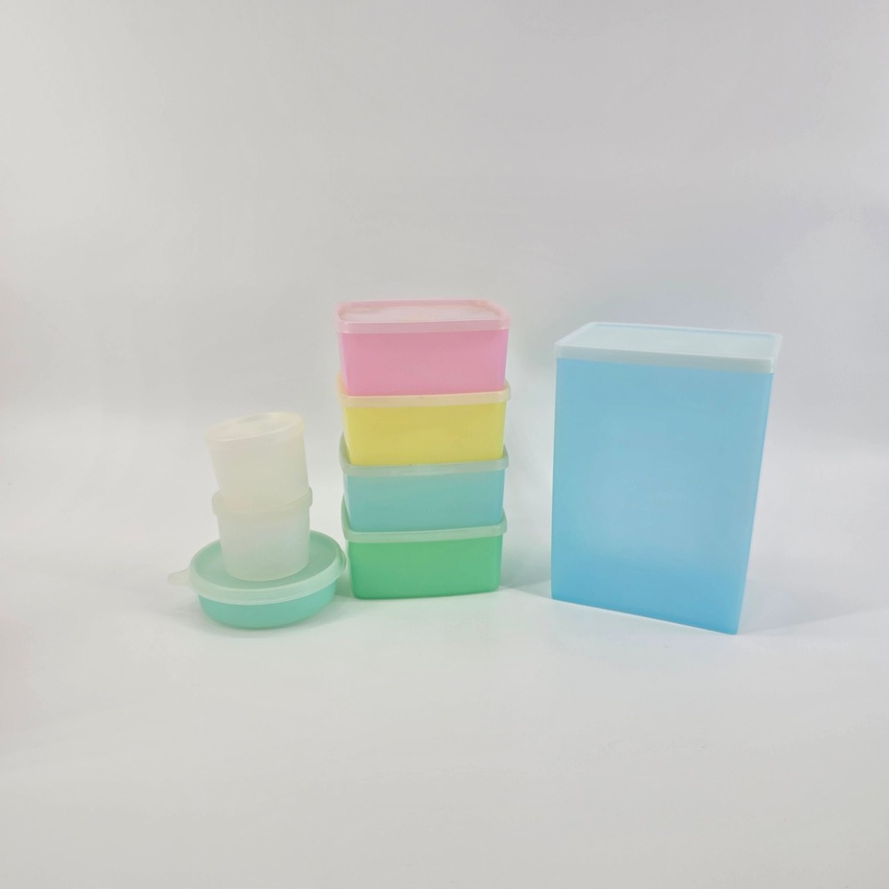 Tupperware Food Storage Set Kitchen Pastel Stackable Multicolor 8pc Set
